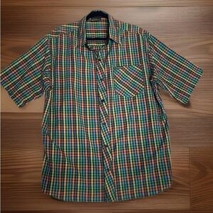 Mecca Size 2XL Men's Short Sleeve Shirt Plaid Multicolor